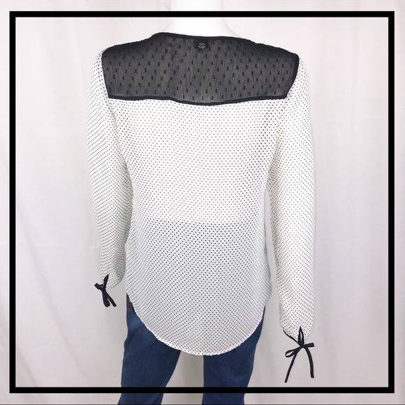 GUESS Sheer Polka Dotted Blouse Size Small - Picture 3 of 6